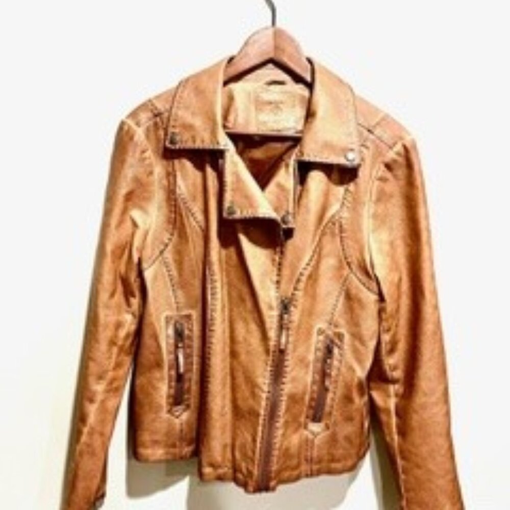 Max Studio Classic Faux Leather Jacket